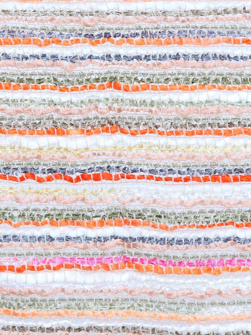 Beige brown and Multicoloured Acrylic Striped Woven Design Stole