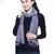 Navy Viscose Rayon Striped and Leheria Woven Design Scarf