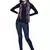 Navy and Multicoloured Viscose Rayon Checked Woven Design Scarf