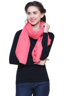 Coral Pure Woolen Solid Stole