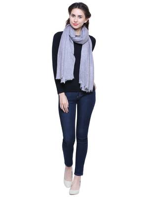 Light Grey Pure Woolen Solid Stole 2