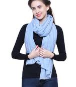 Light Blue Pure Woolen Solid Stole