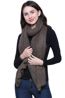 Brown Pure Woolen Solid Stole