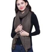 Brown Pure Woolen Solid Stole