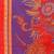 Red and multicoloured Voscose Rayon Floral Woven Design Shawl
