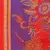 Red and multicoloured Voscose Rayon Floral Woven Design Shawl