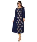 Women's Designer Printed Beads work On Neck Kurta