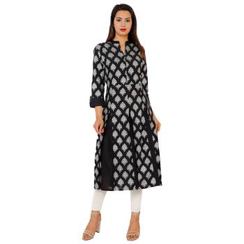 Women's Designer Gold print Kurta 1