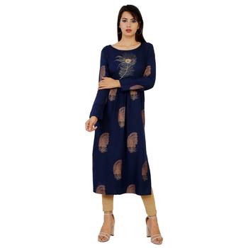 Women's Designer Printed with Pignose Button Kurta 1