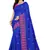 Blue embroidered georgette saree with blouse