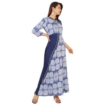 Women's Designer Solid BeigeIinner And Gold Printed Upper And Sleevs In Side Atteched Kurta 2