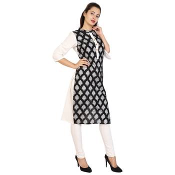 Women's Designer Printed with Embroidered Kurta 2