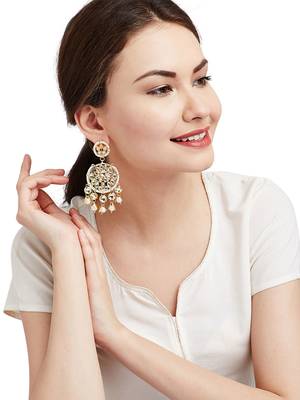 anisha white kundan chandbali earrings 1