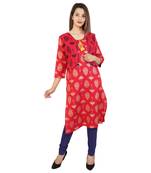 Women's Designer Kantha And Squince Work On The Neck Kurta