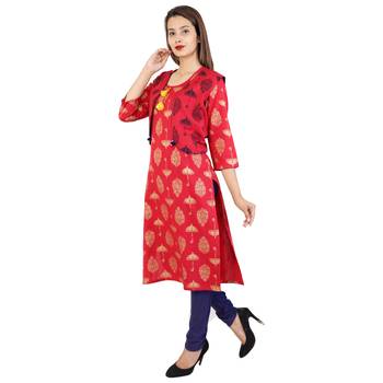 Women's Designer Kantha And Squince Work On The Neck Kurta 3