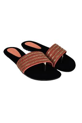 Do Bhai red Flat Sandal For Women 1