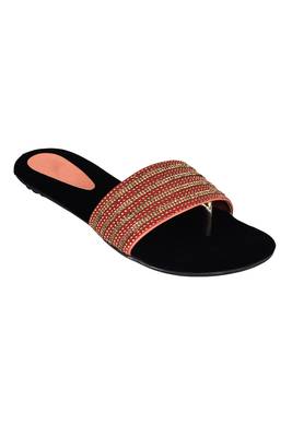 Do Bhai red Flat Sandal For Women 2