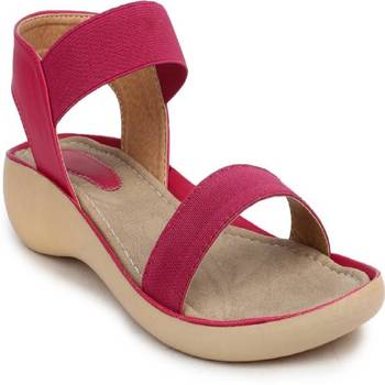 Do Bhai red Flat Sandal For Women 2