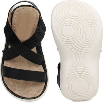 Do Bhai black Flat Sandal For Women 5