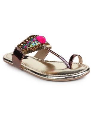 Do Bhai brown Flat Sandal For Women 2