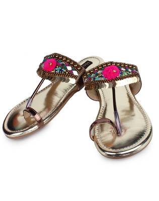 Do Bhai brown Flat Sandal For Women 4