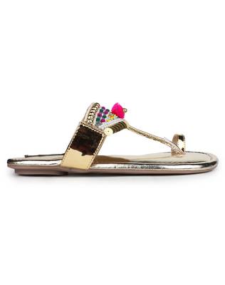 Do Bhai gold Flat Sandal For Women 3