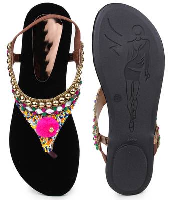 Do Bhai brown Flat Sandal For Women 5