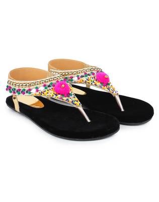 Do Bhai gold Flat Sandal For Women 1