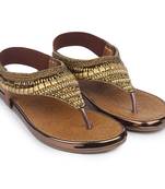 Do Bhai brown Flat Sandal For Women