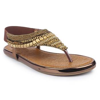 Do Bhai brown Flat Sandal For Women 2