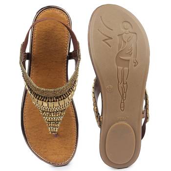 Do Bhai brown Flat Sandal For Women 5
