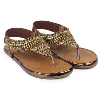 Do Bhai brown Flat Sandal For Women 1