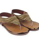 Do Bhai brown Flat Sandal For Women