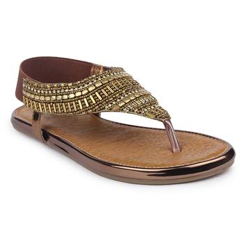 Do Bhai brown Flat Sandal For Women 2