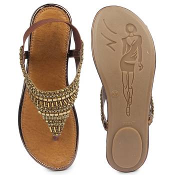 Do Bhai brown Flat Sandal For Women 5