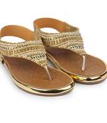 Do Bhai gold Flat Sandal For Women