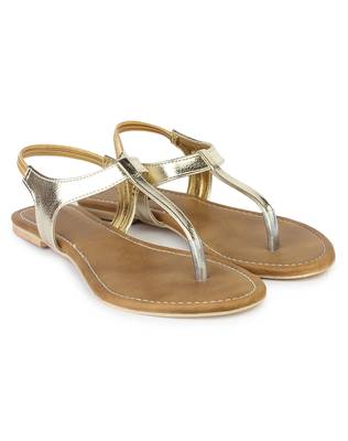 Do Bhai gold Flat Sandal For Women 1