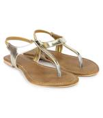 Do Bhai gold Flat Sandal For Women