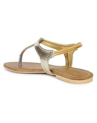 Do Bhai gold Flat Sandal For Women 3