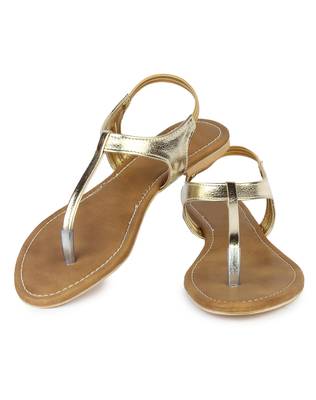 Do Bhai gold Flat Sandal For Women 4