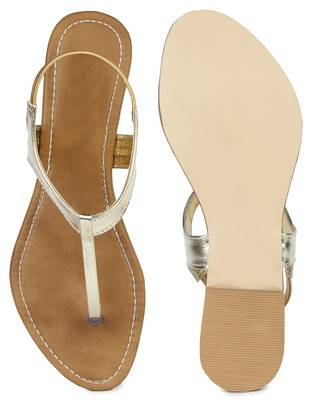 Do Bhai gold Flat Sandal For Women 5