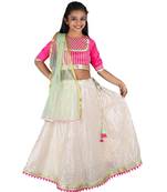 Pink and white lehnga Choli Set