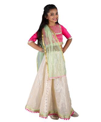 Pink and white lehnga Choli Set 2