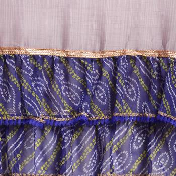 Grey printed chiffon saree with blouse 4