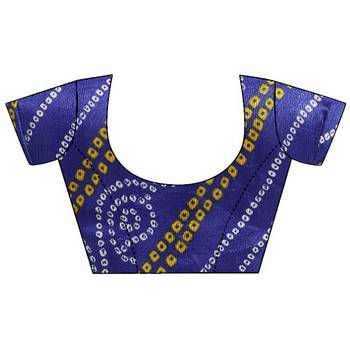 Grey printed chiffon saree with blouse 5
