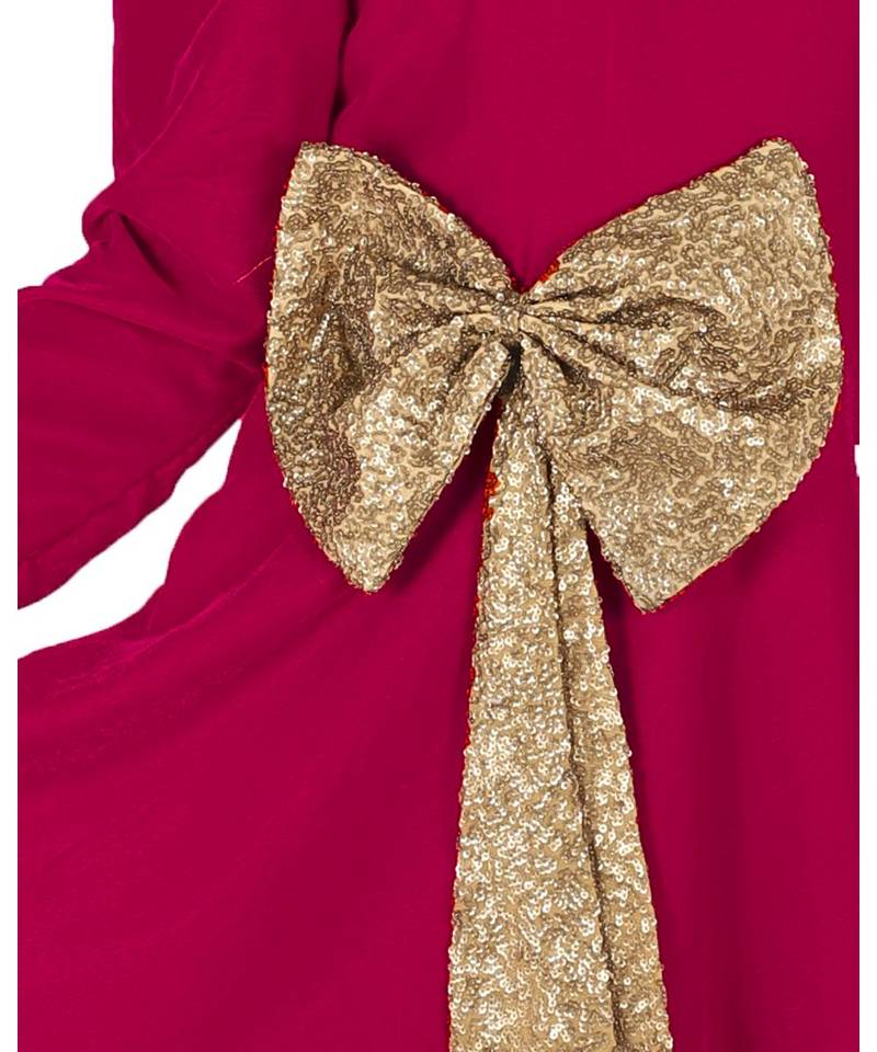 Velvet Gown With Big Bow in Front