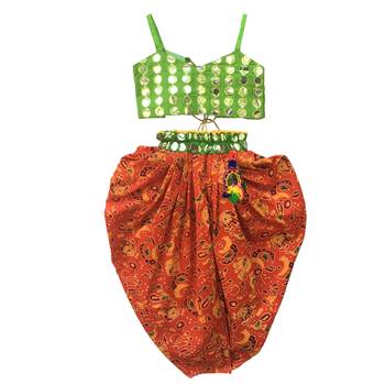 green multi Girls's indowestern dhoti suit,salwar suit sets 1