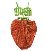 green multi Girls's indowestern dhoti suit,salwar suit sets