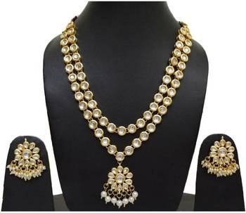 Gold kundan necklace set 1