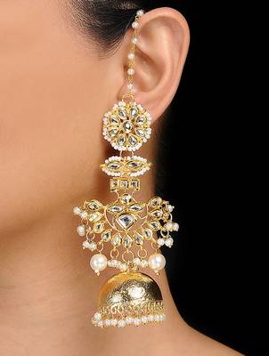 Gold kundan jhumkas 1